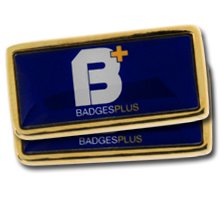 Personalised Rectangle Gold Badge 32mm