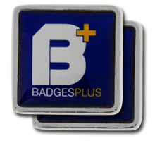 Personalised Square Silver Badge 25mm