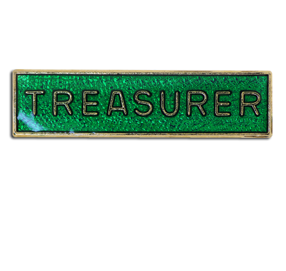 Treasurer Squared Edge Bar Badge