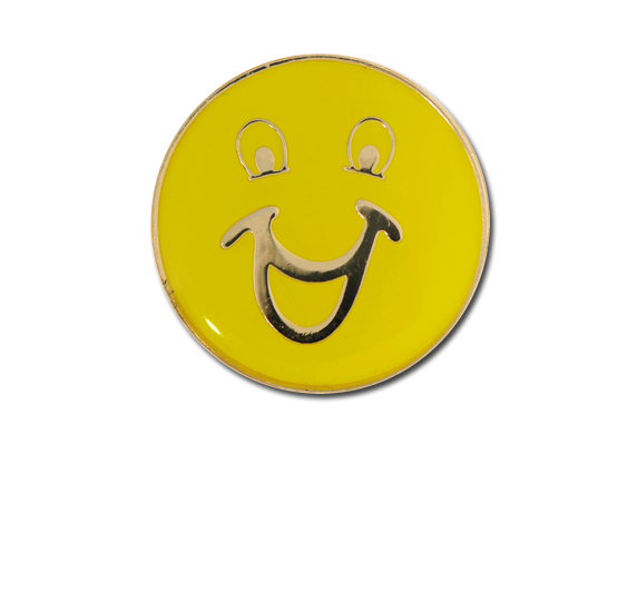 ! Yellow Smiley Face Round Badge | Badges Plus Ltd