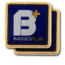 Personalised Square Gold Badge 25mm