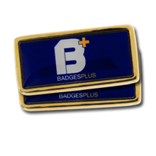 Personalised Rectangle Gold Badge 25mm